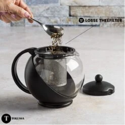 Tolussa Premium Theepot Glas Met Filter - 1.25L - Zwart - Isolerend - Lekt Niet -Kookgerei Koning Verkoop 1200x1200 832