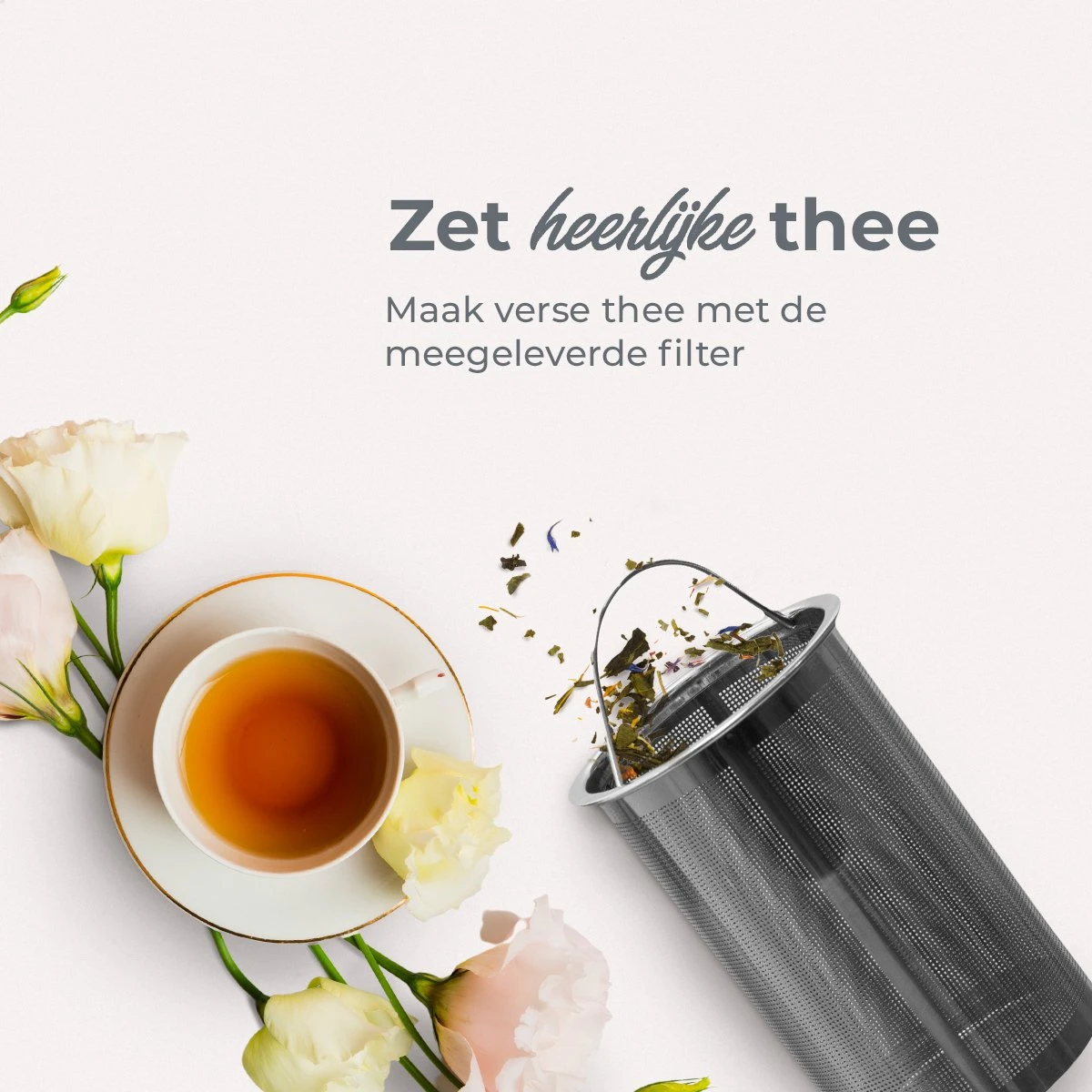 Vaja Valerie - Theepot Met Filter - Dubbelwandig - RVS - 1.2L 2 Vaja Valerie - Theepot Met Filter - Dubbelwandig - RVS - 1.2L - Afbeelding 2