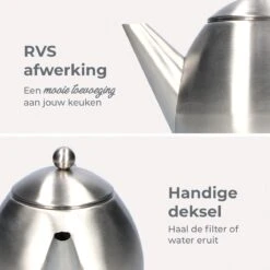 Vaja Valerie - Theepot Met Filter - Dubbelwandig - RVS - 1.2L 19 Vaja Valerie - Theepot Met Filter - Dubbelwandig - RVS - 1.2L -Kookgerei Koning Verkoop 1200x1200 862
