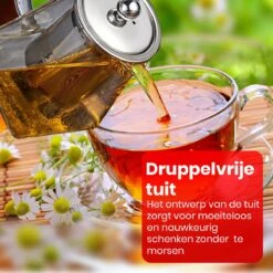 Procidi® Glazen Theepot Met Filter - Theekan Met Infuser - Dubbelwandig Borosilicaat Glas - Thee Thermoskan - Koffiekan 750 ML - Teapot -Kookgerei Koning Verkoop 1200x1200 901