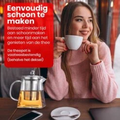 Procidi® Glazen Theepot Met Filter - Theekan Met Infuser - Dubbelwandig Borosilicaat Glas - Thee Thermoskan - Koffiekan 950 ML - Teapot -Kookgerei Koning Verkoop 1200x1200 920
