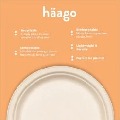 Haago 100 Biologisch Afbreekbare Ronde Borden Set Van Suikerriet, Large (26cm) En Small (18cm) - Milieuvriendelijk En Composteerbaar 12 Haago 100 Biologisch Afbreekbare Ronde Borden Set Van Suikerriet, Large (26cm) En Small (18cm) - Milieuvriendelijk En Composteerbaar -Kookgerei Koning Verkoop 1200x1200 936