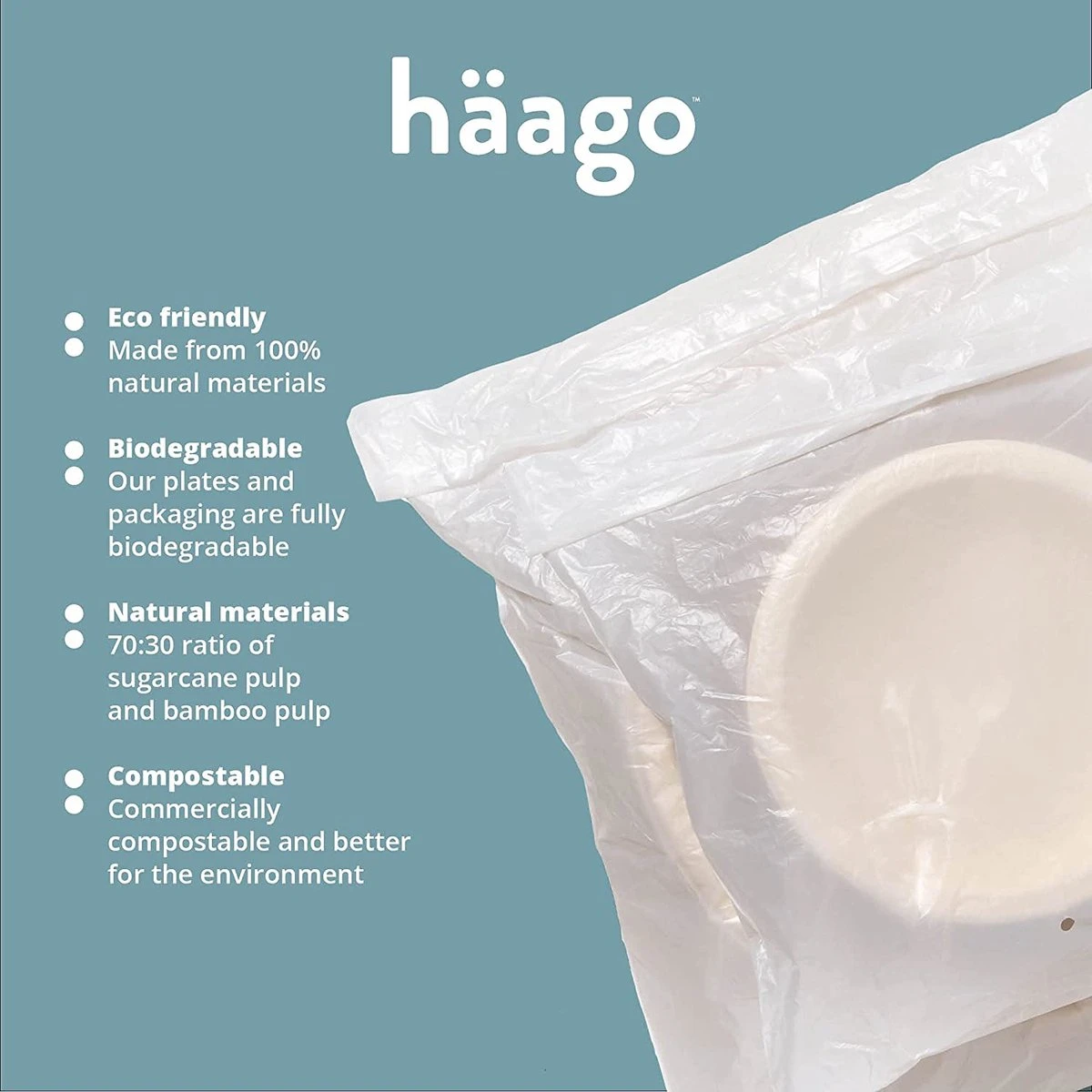 Haago 100 Biologisch Afbreekbare Ronde Borden Set Van Suikerriet, Large (26cm) En Small (18cm) - Milieuvriendelijk En Composteerbaar 7 Haago 100 Biologisch Afbreekbare Ronde Borden Set Van Suikerriet, Large (26cm) En Small (18cm) - Milieuvriendelijk En Composteerbaar - Afbeelding 7