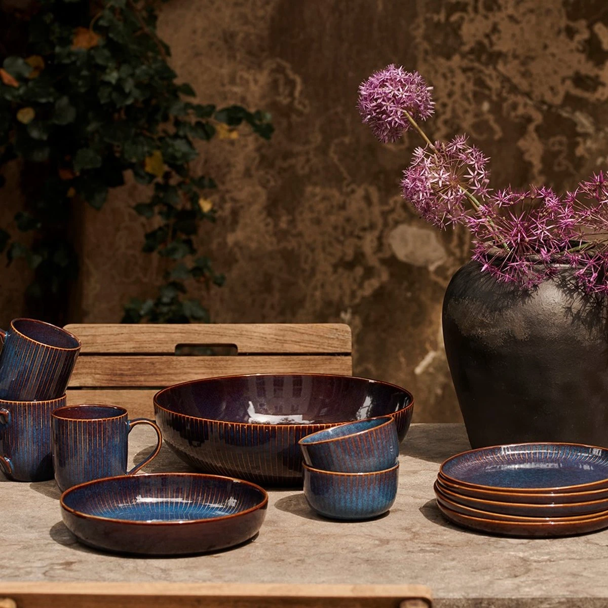 Dutch Rose Sapphire - Dutch Rose Sapphire Bord 28 Blauw 2 Dutch Rose Sapphire - Dutch Rose Sapphire Bord 28 Blauw - Afbeelding 2