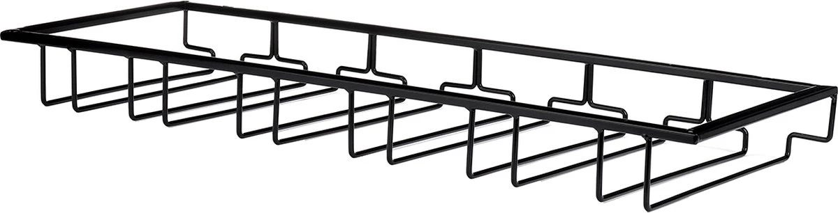 Merkloos Ophangrek Wijnglazen - Zwart - 18 Glazen - 6 Rijen - Wijnglazenhouder 1 Merkloos Ophangrek Wijnglazen - Zwart - 18 Glazen - 6 Rijen - Wijnglazenhouder