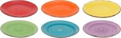 Tavola - Ontbijtbord - Aardewerk - Ø19Cm - Kleurrijk - 6 Stuks - Multi