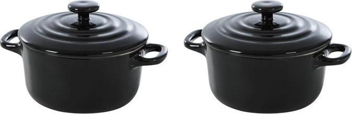 BK Bourgogne Cocotte Ø 10 Cm - 2 Stuks - Zwart - Oven 1 BK Bourgogne Cocotte Ø 10 Cm - 2 Stuks - Zwart - Oven