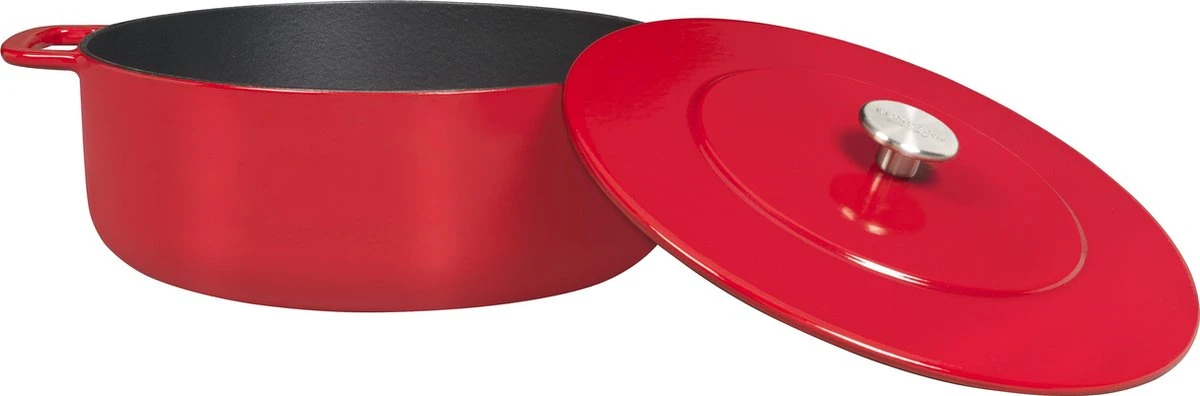 Combekk Sous Chef Gietijzeren Braadpan - 28cm - Rood 6 Combekk Sous Chef Gietijzeren Braadpan - 28cm - Rood - Afbeelding 6