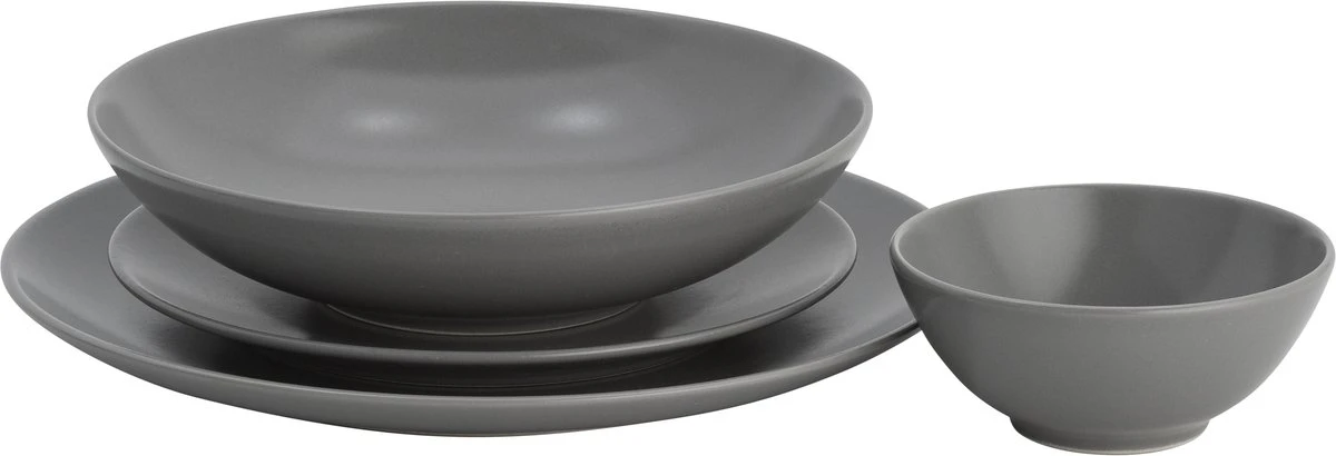 Lite-Body Serviesset Hermes - Grijs Mat - 6 Personen - 24 Delig 2 Lite-Body Serviesset Hermes - Grijs Mat - 6 Personen - 24 Delig - Afbeelding 2