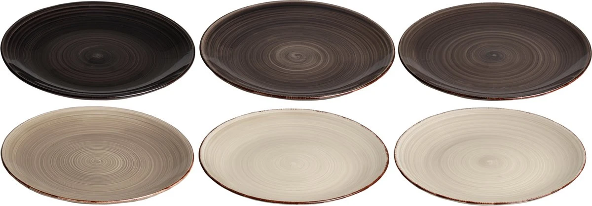 Studio Tavola Dinerborden Vintage Loft ø 26.5 Cm - 6 Stuks 1 Studio Tavola Dinerborden Vintage Loft ø 26.5 Cm - 6 Stuks