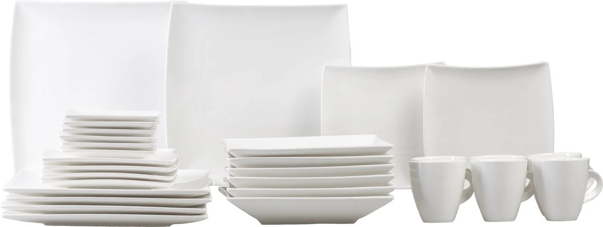 Maxwell & Williams East Meets West Serviesset - 6 Personen- 30 Delig - Wit 1 Maxwell & Williams East Meets West Serviesset - 6 Personen- 30 Delig - Wit