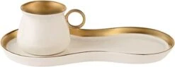 Karaca -Delon- Set Van 2 Koffiekopset-voor Twee Personen-Turkse Koffie-espresso-wit-gold-porselein- -Kookgerei Koning Verkoop 1200x461