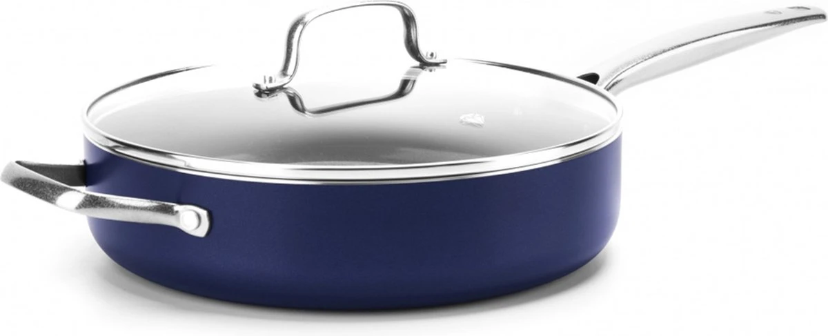 Blue Diamond – Sauteerpan Inclusief Deksel – Hapjespan – 28 Cm - Coating Met Diamant - Blauw 1 Blue Diamond – Sauteerpan Inclusief Deksel – Hapjespan – 28 Cm - Coating Met Diamant - Blauw