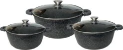 Cheffinger Steelpan Set 6-delig - 20-24-28cm - Zwart
