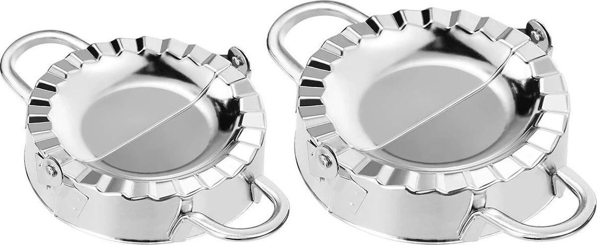 RX Goods 2 Stuks Stalen Deegvormer Mal Voor Ravioli, Pastei, Dumpling, Empanada – Maker Keukengerei 1 RX Goods 2 Stuks Stalen Deegvormer Mal Voor Ravioli, Pastei, Dumpling, Empanada – Maker Keukengerei
