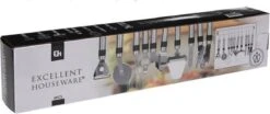 Excellent Houseware 9-delige Keukenset - Met Wandstang - Keukenrek - RVS -Kookgerei Koning Verkoop 1200x504 1