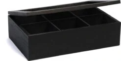 CasaLupo Theedoos Zwart 6-vaks - Met Fluweel - 24 X 16 Cm
