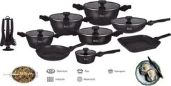 Royal Swiss® - Set Lot 33-delige - Pannenset Inductie - Steengoeden - Afneembare Handgreep - Glazen Deksel - Geschikt Voor Oven - PFAS-vrij + Keukengerei -Kookgerei Koning Verkoop 1200x608 5