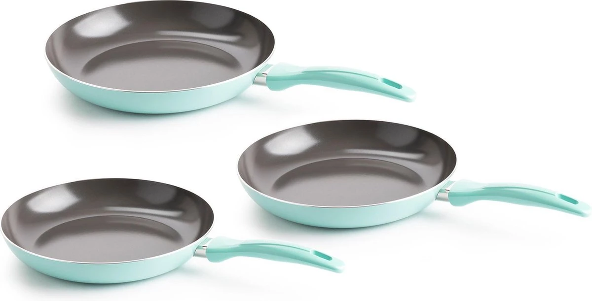 VitaVerde Expert Koekenpannenset Ø 20cm + Ø 24cm + Ø 28cm - Turquoise - Inductie - PFAS-vrij 1 VitaVerde Expert Koekenpannenset Ø 20cm + Ø 24cm + Ø 28cm - Turquoise - Inductie - PFAS-vrij