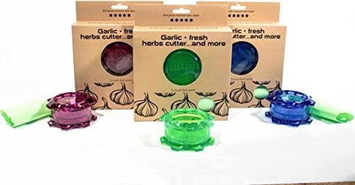 Garlicmaster Knoflookpers - Ook Voor Kruiden En Noten - Paars 11 Garlicmaster Knoflookpers - Ook Voor Kruiden En Noten - Paars - Afbeelding 11