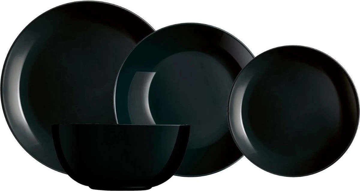 Luminarc Diwali Serviesset - 19-delig - 6 Persoons - Zwart 2 Luminarc Diwali Serviesset - 19-delig - 6 Persoons - Zwart - Afbeelding 2