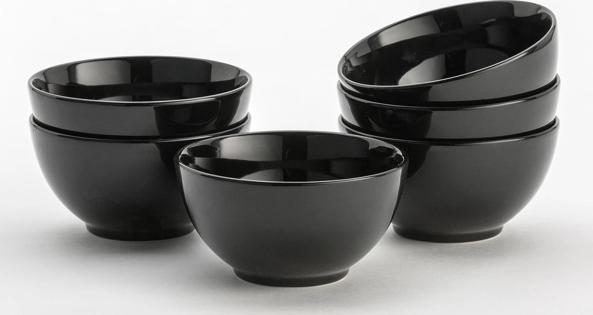 Lite-Body Kom Groot - Ø14,5cm/500 Ml - Mystique Zwart - Set Van 6 1 Lite-Body Kom Groot - Ø14,5cm/500 Ml - Mystique Zwart - Set Van 6