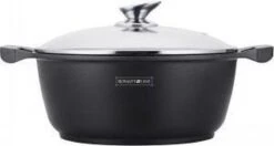 Royalty Line - Marble Soep/braadpan - Met Glazen Deksel Zwart - 24 CM. RL-BS24ML