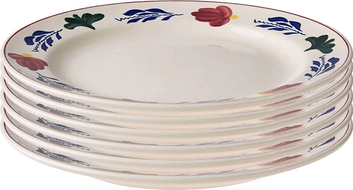 Boerenbont Bord Ø24 Cm 6 Stuks 1 Boerenbont Bord Ø24 Cm 6 Stuks