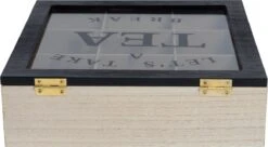 Merkloos Theekist - Bruin - Hout 9-Vaks - Glazen Deksel - Theedoos - Tea Break -Kookgerei Koning Verkoop 1200x660 8