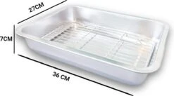 YUGN COMBI Set Braadslede Ovenschaal Combi Braadslee Oven Set - 2x Braadslede Met Rooster Voor Ovengerechten - 36x27x7CM En 40x30x7CM En Inclusief Bakkwast - Cadeau- Cadeautip -Kookgerei Koning Verkoop 1200x666 18