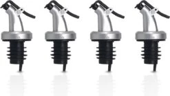 4 Stuks Schenktuit Afsluitbaar Met Dop - Precisie Schenktuit Doseertuit - Sluit Eenvoudig - Voor Olie, Azijn & Alcohol