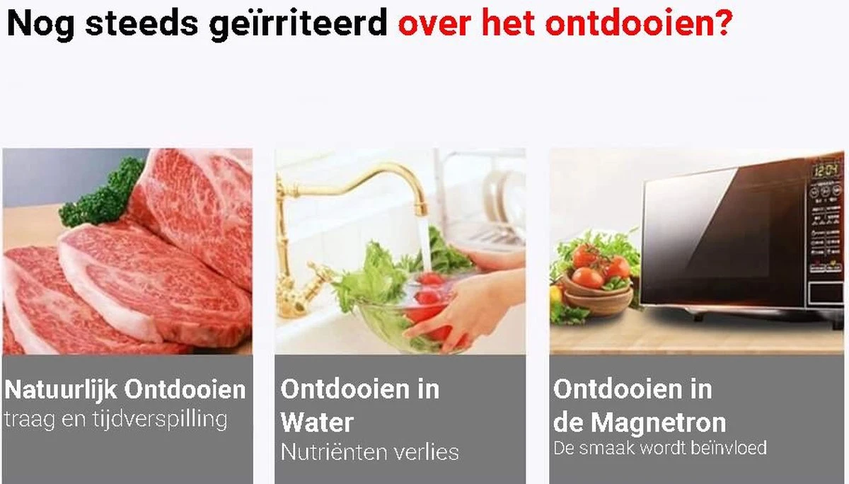 KC Merials Snijplank & Ontdooiplaat 2 In 1- Multifunctionele Snijplank - Kunststof Snijplanken - 2 Tot 10 Keer Sneller Vlees Ontdooien - Hygiënisch, Veilig & Duurzaam. 12 KC Merials Snijplank & Ontdooiplaat 2 In 1- Multifunctionele Snijplank - Kunststof Snijplanken - 2 Tot 10 Keer Sneller Vlees Ontdooien - Hygiënisch, Veilig & Duurzaam. - Afbeelding 12