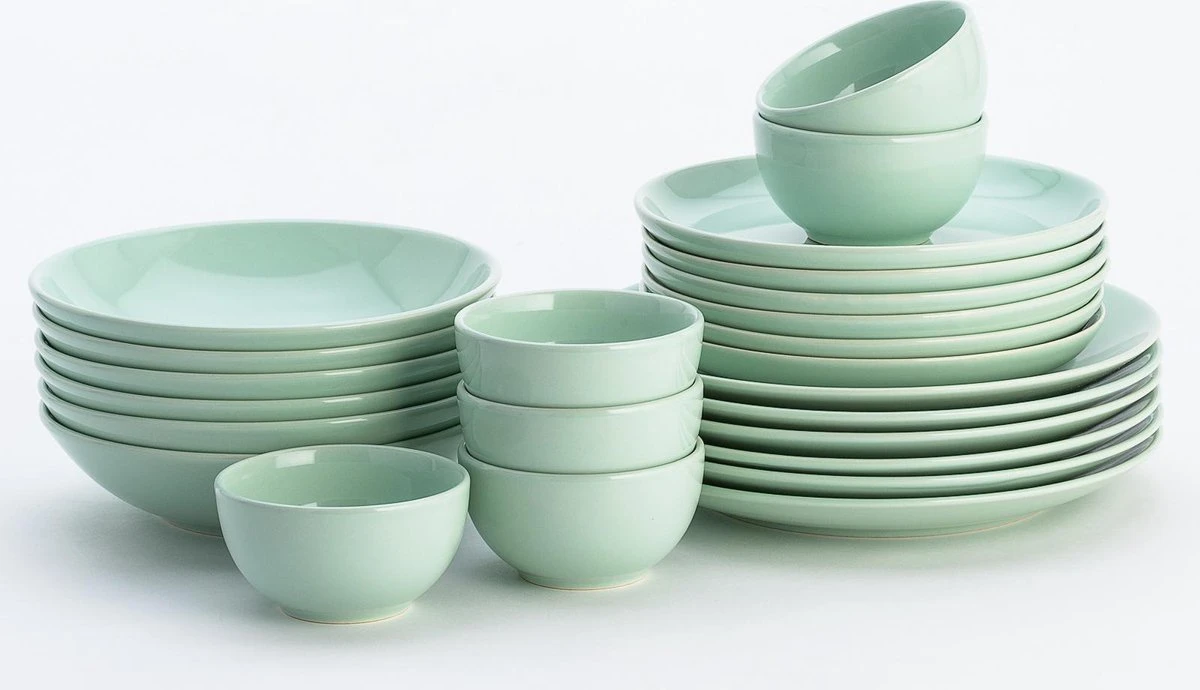 Lite-Body Serviesset Hermes - 6 Personen - 24 Delig - Mint Groen 1 Lite-Body Serviesset Hermes - 6 Personen - 24 Delig - Mint Groen