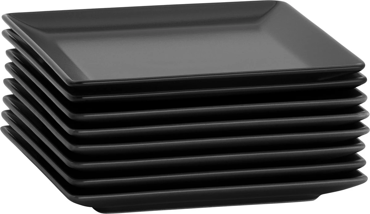 Lite-Body Hermes Gebaksbordjes - Set Van 8 Stuks - Ø16 Cm - Zwart Mat 2 Lite-Body Hermes Gebaksbordjes - Set Van 8 Stuks - Ø16 Cm - Zwart Mat - Afbeelding 2