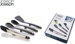 Joseph Joseph Elevate Keukenhulpen - Spatel - Schuimspaan - Pollepel - Lepel - Hittebestendig Tot 200°C - Grijs