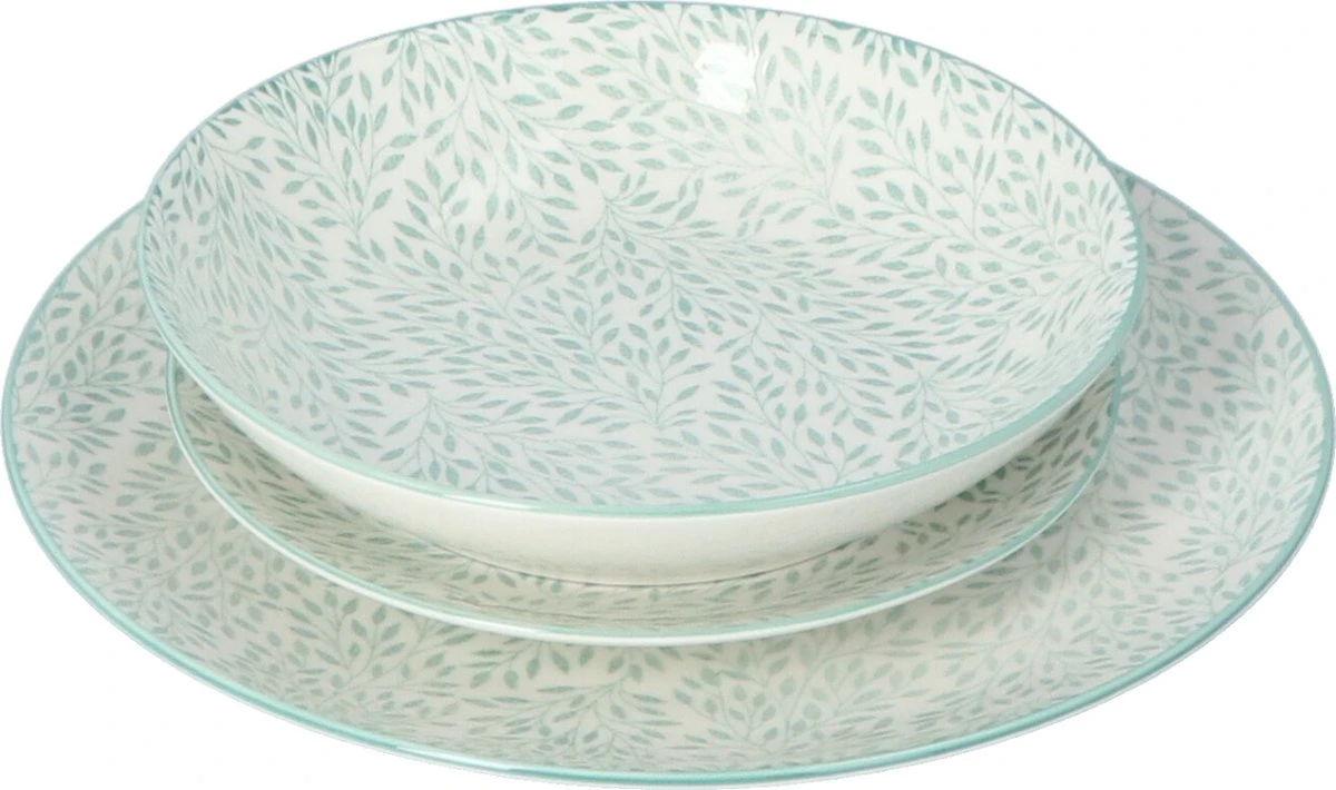 4goodz Jasmijn Groen 18-delig Servies Porselein 6 Persoons 7 4goodz Jasmijn Groen 18-delig Servies Porselein 6 Persoons - Afbeelding 7