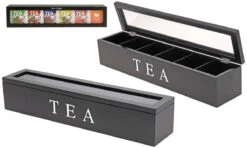 Merkloos Theedoos Theekist Zwart Met 6 Vakken 5 Merkloos Theedoos Theekist Zwart Met 6 Vakken -Kookgerei Koning Verkoop 1200x721 10
