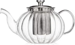 Glazen Theepot Met Filter (RVS) - 1.2 Liter - Pompoen Design - Thee Infuser – Borosilicaat – Anti-druppel Tuit -Kookgerei Koning Verkoop 1200x726 1
