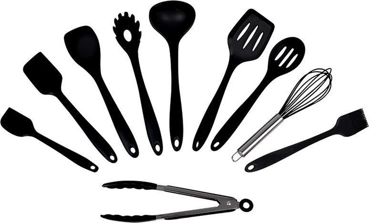 Merkloos Keukengerei - Keuken Set - Bakset -10-delig Set - Kookgerei Spatel – Garde – Bakspaan – Opscheplepel – Schuimspaan – Pannenlikker – Siliconen 5 Merkloos Keukengerei - Keuken Set - Bakset -10-delig Set - Kookgerei Spatel – Garde – Bakspaan – Opscheplepel – Schuimspaan – Pannenlikker – Siliconen - Afbeelding 5