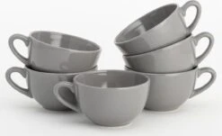 Lite-Body Hermes Soepkom Met Oor - Set Van 6 Stuks - 12 Cm/30 Cl - Aardewerk - Grijs