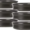 6x Creme Brulee Mini Schaaltjes/bakjes Zwart 7,5 Cm Van Aardewerk - 80 Ml - Tapas Schaaltjes
