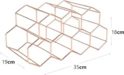 Wijnrek Hexagon 9 Flessen | Flessenrek | Wijn Accessoires | Wijnkast | Wijnrek Metaal | Wijnrekken | Wijnfleshouder | Wijnhouder | Rosé Goud -Kookgerei Koning Verkoop 1200x736 10