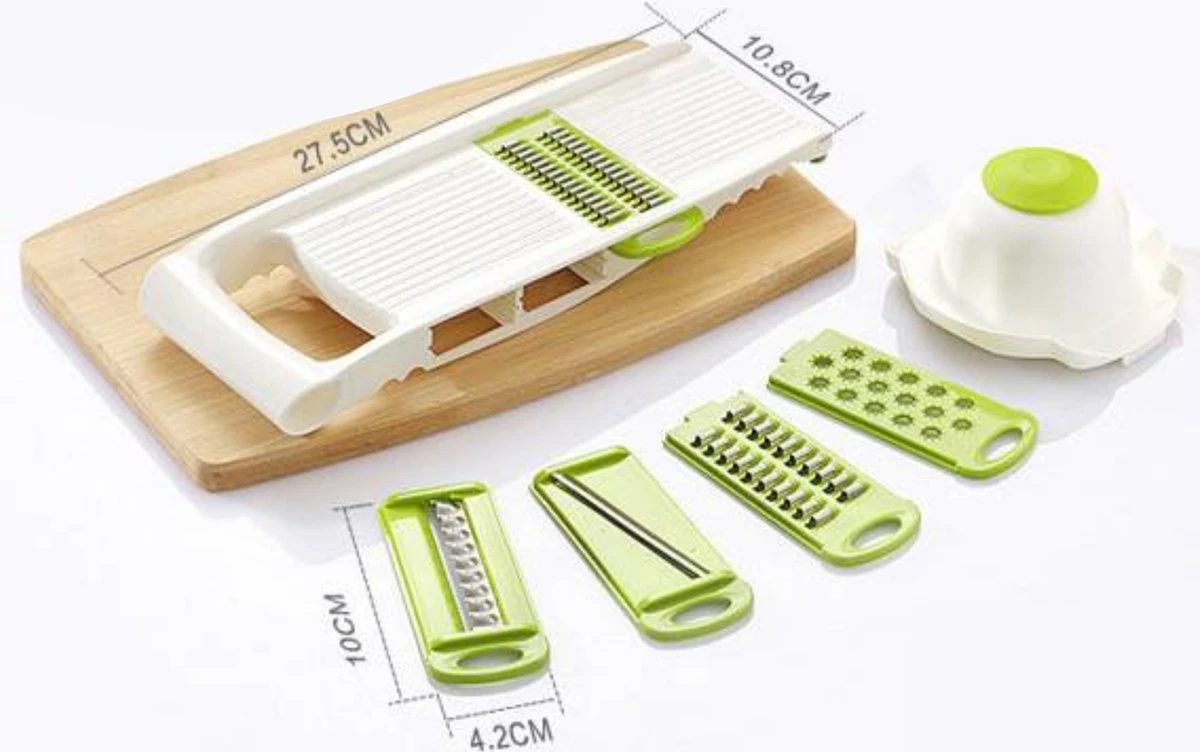 Melmö Multifunctionele Groentesnijder - Mandoline - Keukensnijder - Uiensnijder - Rasp & Kaasrasp 8 Melmö Multifunctionele Groentesnijder - Mandoline - Keukensnijder - Uiensnijder - Rasp & Kaasrasp - Afbeelding 8