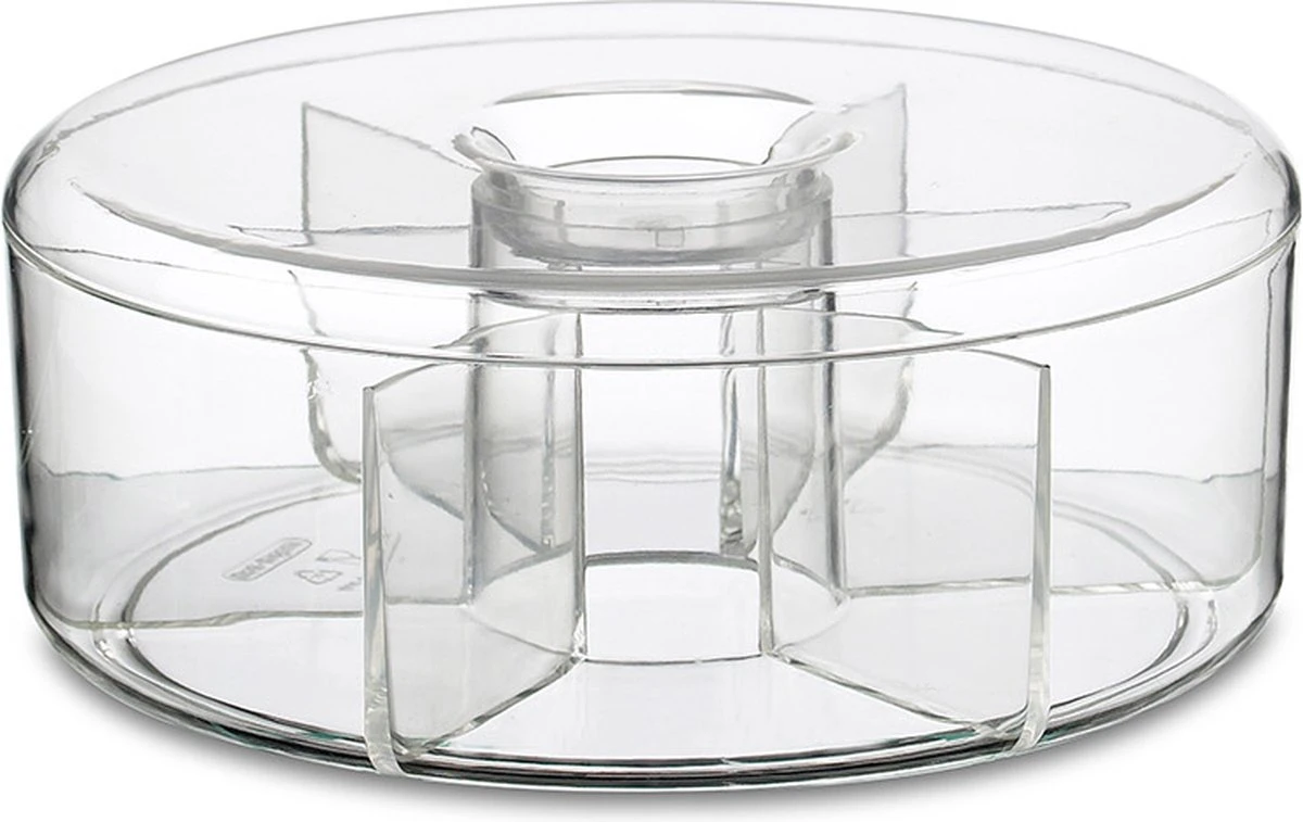 Mepal - Theedoos Rond - Transparant - 6 Vakken - Opbergdoos - Theekist 1 Mepal - Theedoos Rond - Transparant - 6 Vakken - Opbergdoos - Theekist