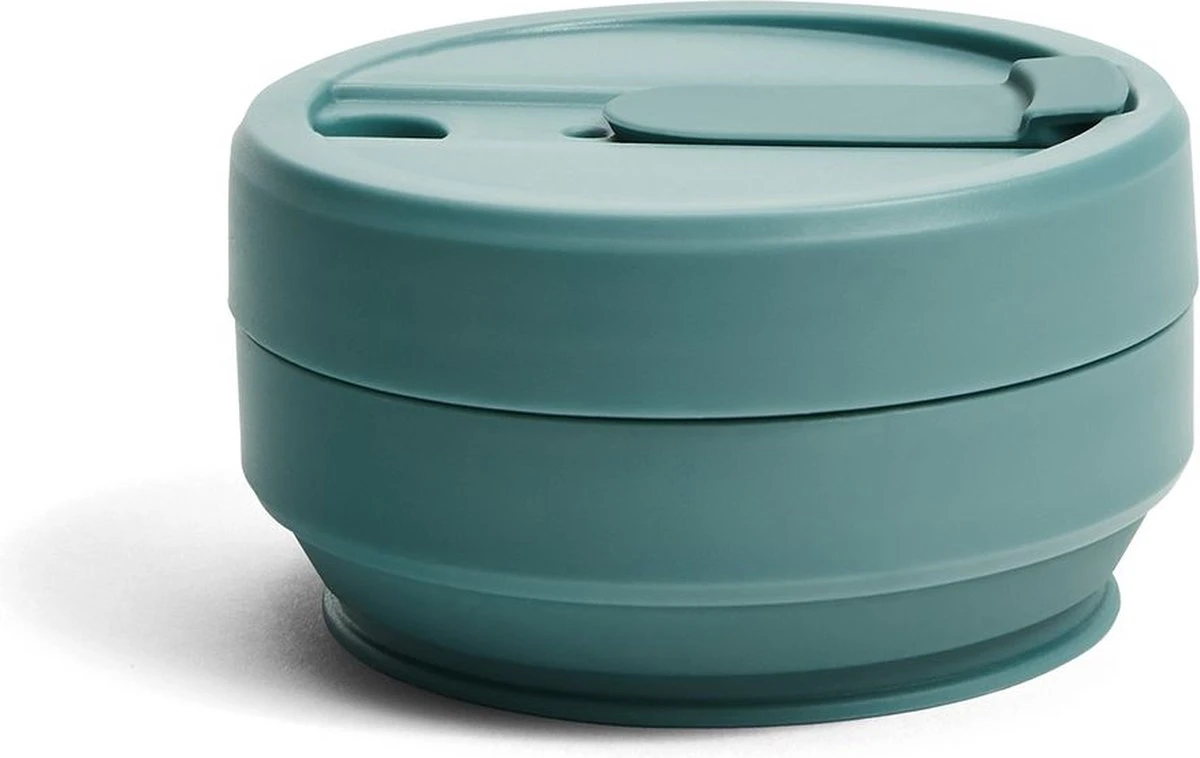 Stojo - Biggie Cup - 470 Ml - Herbruikbaar - Opvouwbaar - Groen 1 Stojo - Biggie Cup - 470 Ml - Herbruikbaar - Opvouwbaar - Groen