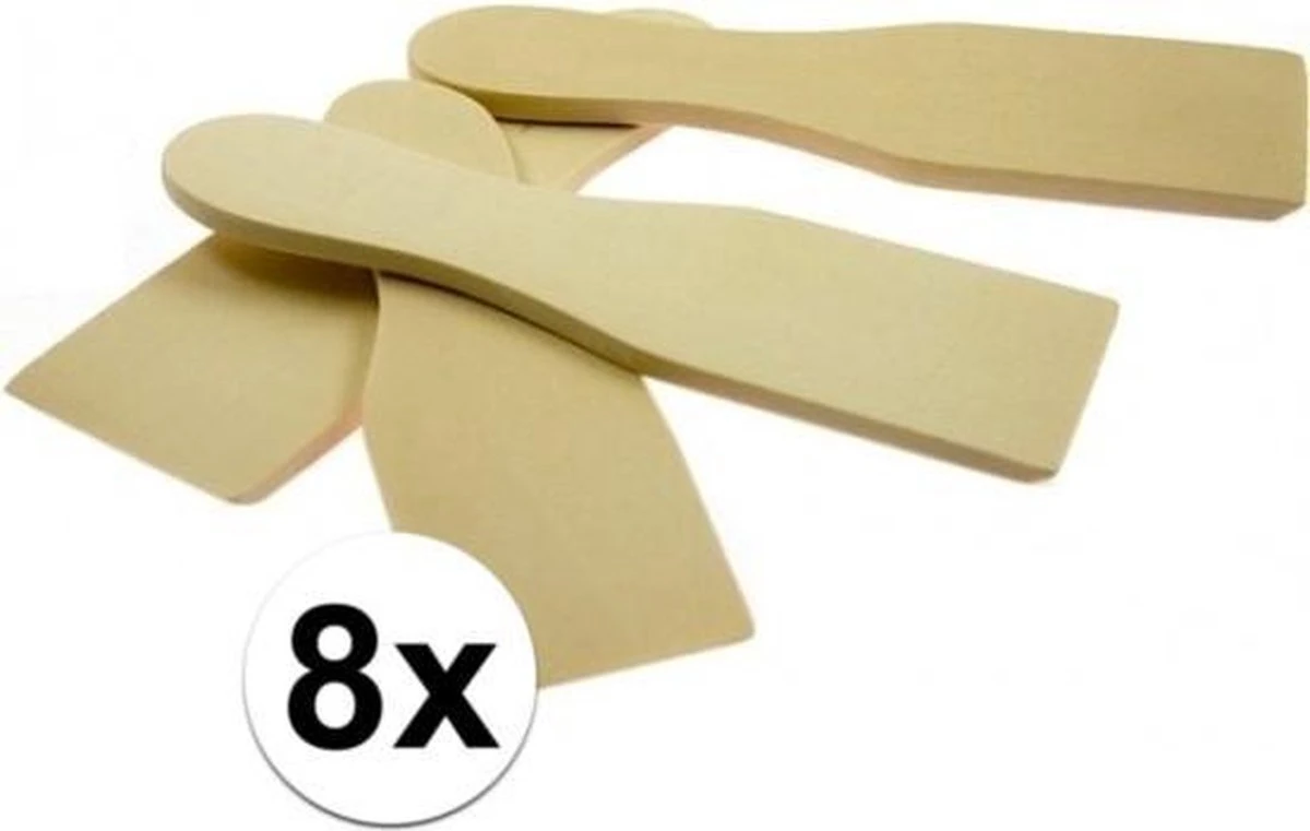 Merkloos Gourmet / Gourmetten Mini Spatels Van Hout 8 Stuks 1 Merkloos Gourmet / Gourmetten Mini Spatels Van Hout 8 Stuks