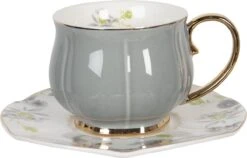 Clayre & Eef Kop En Schotel Set Van 6 250 Ml Meerkleurig Porselein Rond Bloemen Servies Cadeau Voor Haar Cappuccino -Kookgerei Koning Verkoop 1200x770