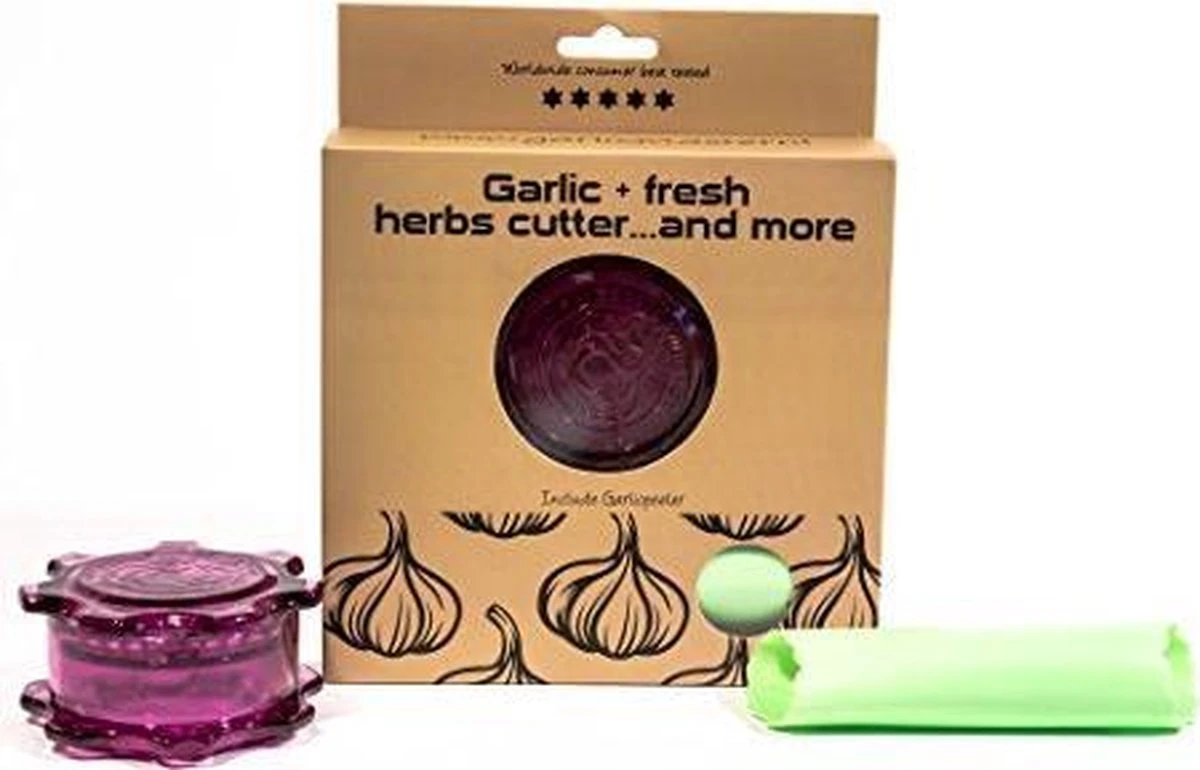 Garlicmaster Knoflookpers - Ook Voor Kruiden En Noten - Paars 8 Garlicmaster Knoflookpers - Ook Voor Kruiden En Noten - Paars - Afbeelding 8