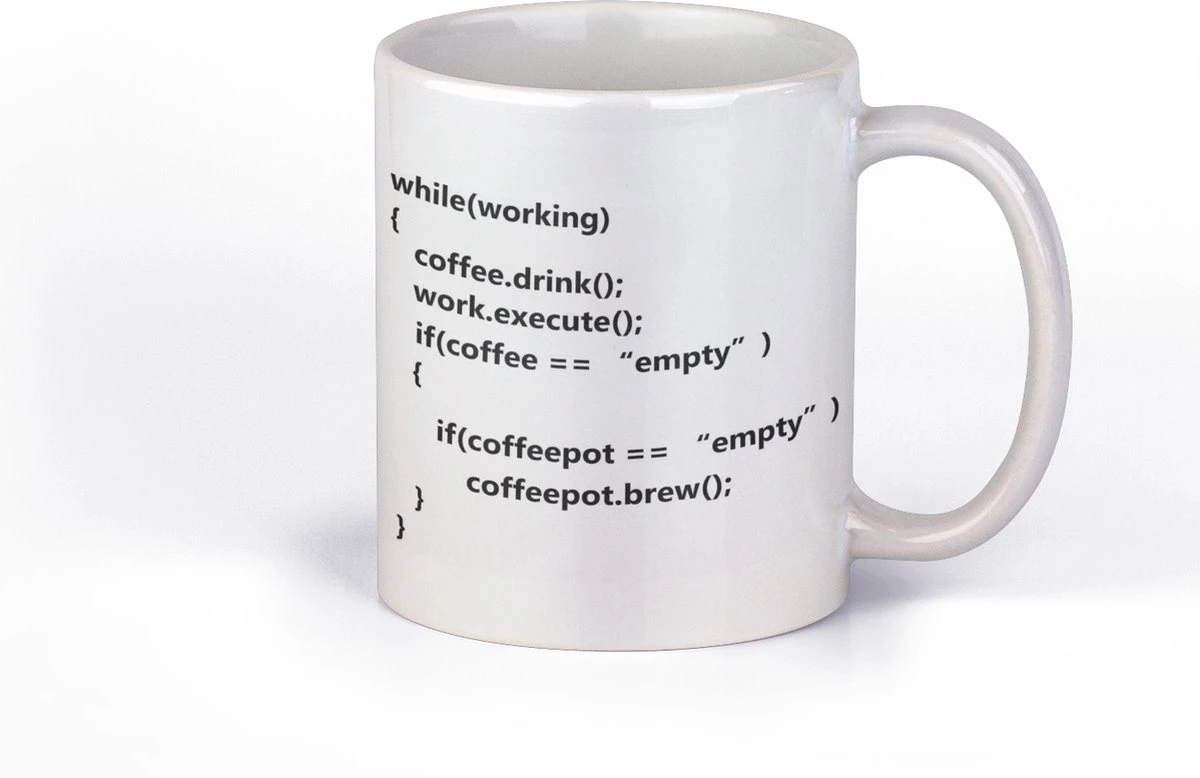 Grappige Mok Voor Programmeurs | WHILE ( WORKING) | Koffiebeker Met Tekst | Cadeau Voor Hem | Kado Voor Haar | IT-er | IT-specialist | Cadeaumok 330 Ml 2 Grappige Mok Voor Programmeurs | WHILE ( WORKING) | Koffiebeker Met Tekst | Cadeau Voor Hem | Kado Voor Haar | IT-er | IT-specialist | Cadeaumok 330 Ml - Afbeelding 2