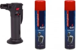 Benson Aansteker Zwart - Crème Brûlée Brander Inclusief 2 Navulflessen Butaangas